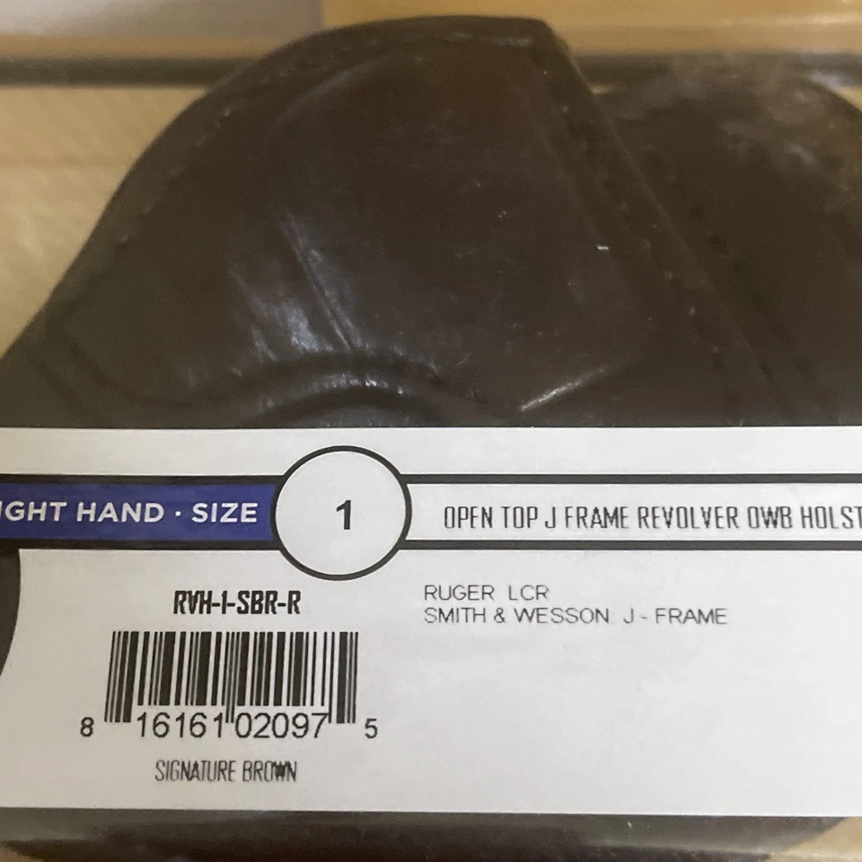 Темно-коричневая кожаная кобура 1791 для правой руки размер 1 с J-образной рамой и Ruger Lcr (Y) - Изображение 4 из 4