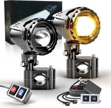 60W 20000LM Motorcycle Fog Lights, LED Motorcycle Auxiliary Lights, 7 Modes Driv