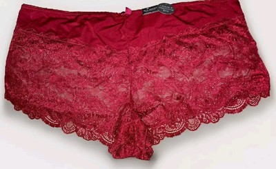 AVENUE BODY Plus 26/28 Boy Short LACE Panties NEW Women's  Burgundy NWT