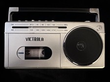 Victrola Mini Bluetooth Boombox with Cassette Player, Recorder and Am/FM Radio