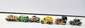 6 MICRO MACHINES MICROMACHINES ARMY MILITARY TRUCKS 1987 GALOOB