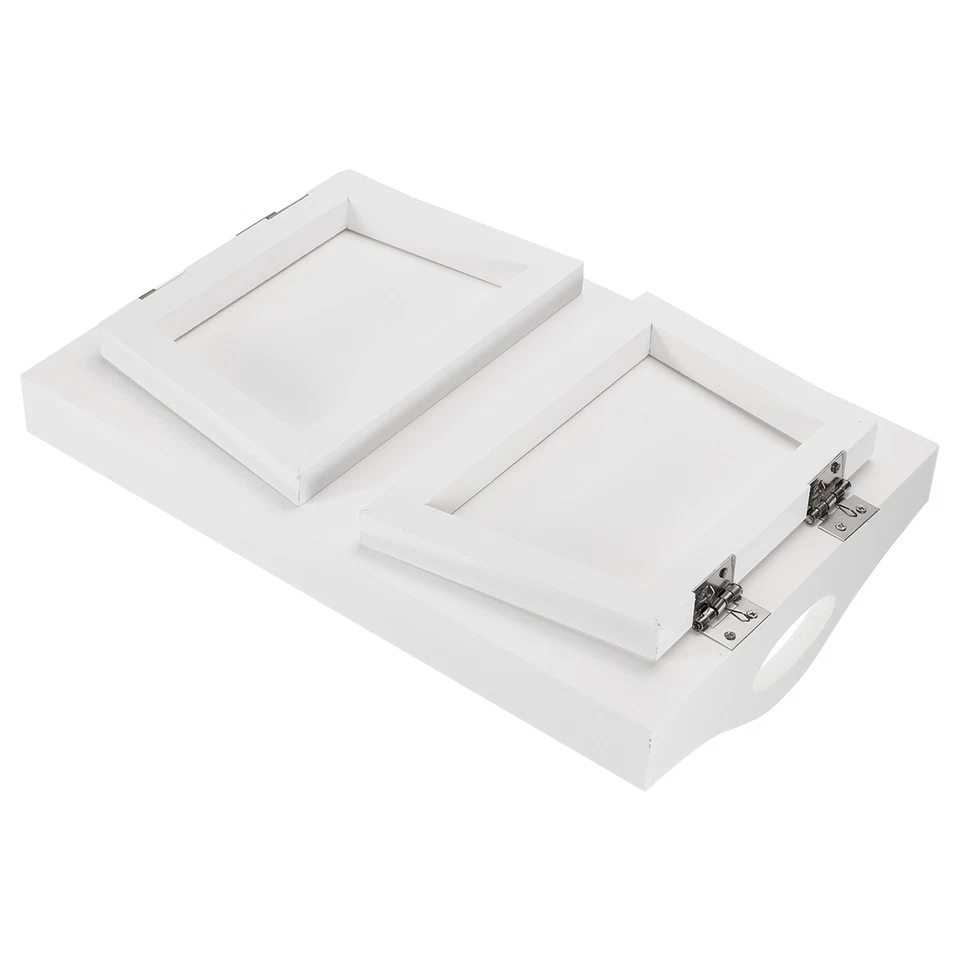 2Pack 30x20x17cm Frühstückstisch Tablett Bett Tabletten mit Klappbare Beine Weiß - Bild 4 von 4