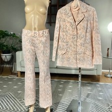 Vtg 1970's PANHANDLE SLIM Western Pantsuit Flared PANTS JACKET VEST Peach