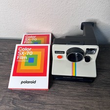 Lot 2 Sealed Polaroid SX-70 Color Film 10/23 and One Step Rainbow Camera 4600