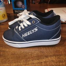 Heelys Girls Blue Lace Up Athletic Sneakers Size 3 Youth Wheel Shoes Look NEW