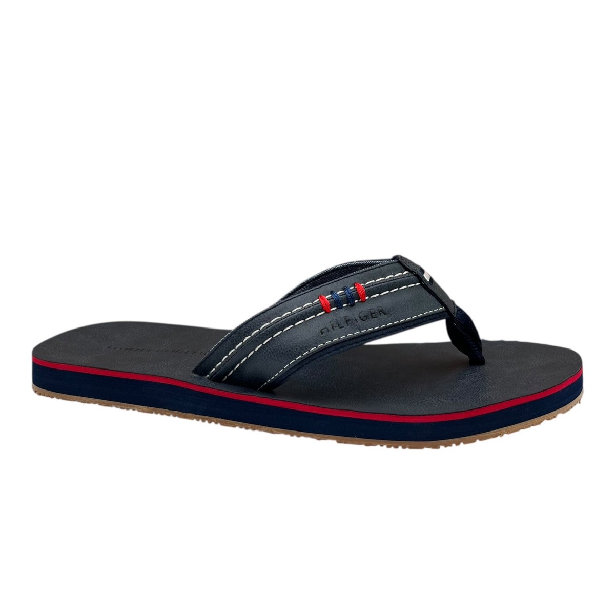 Tommy Hilfiger Mens Destino Thong Sandal Size 9 Dark Blue  display picture 2
