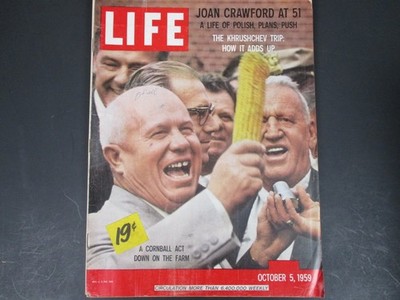 LIFE Magazine October 5 1959 Vol 47 No 14 Khrushchev Joan Crawford ORIGINAL