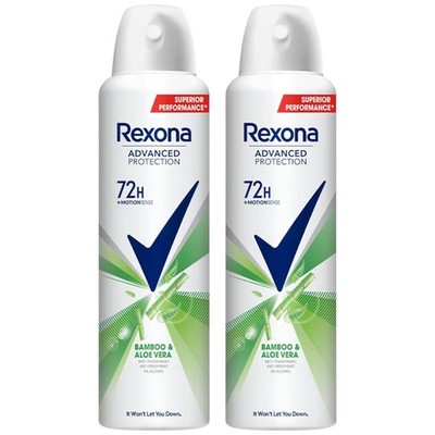 Rexona Bamboo & Aloe Vera 72 Hour Body Spray Anti-Transpirant 6.7oz (Pack of 2)