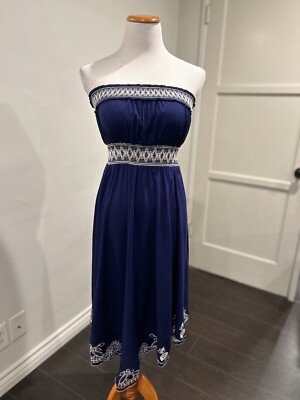 American Rag NWT Size M Tube top MIDI Navy Blue Dress