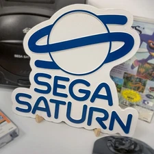 🎮 Engraved SEGA Saturn Logo Wood Sign – Retro Gamer Wall Art