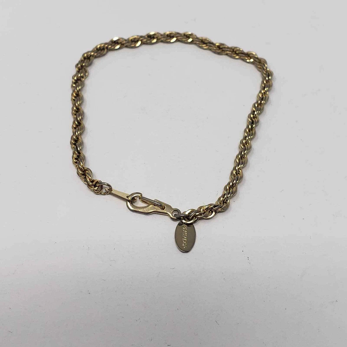 Ambassador Gold Tone Rope Chain Bracelet 7