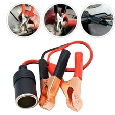 12V-24V Battery Clip To Car Cigarette Lighter Female Socket Adapter Cable Clamp