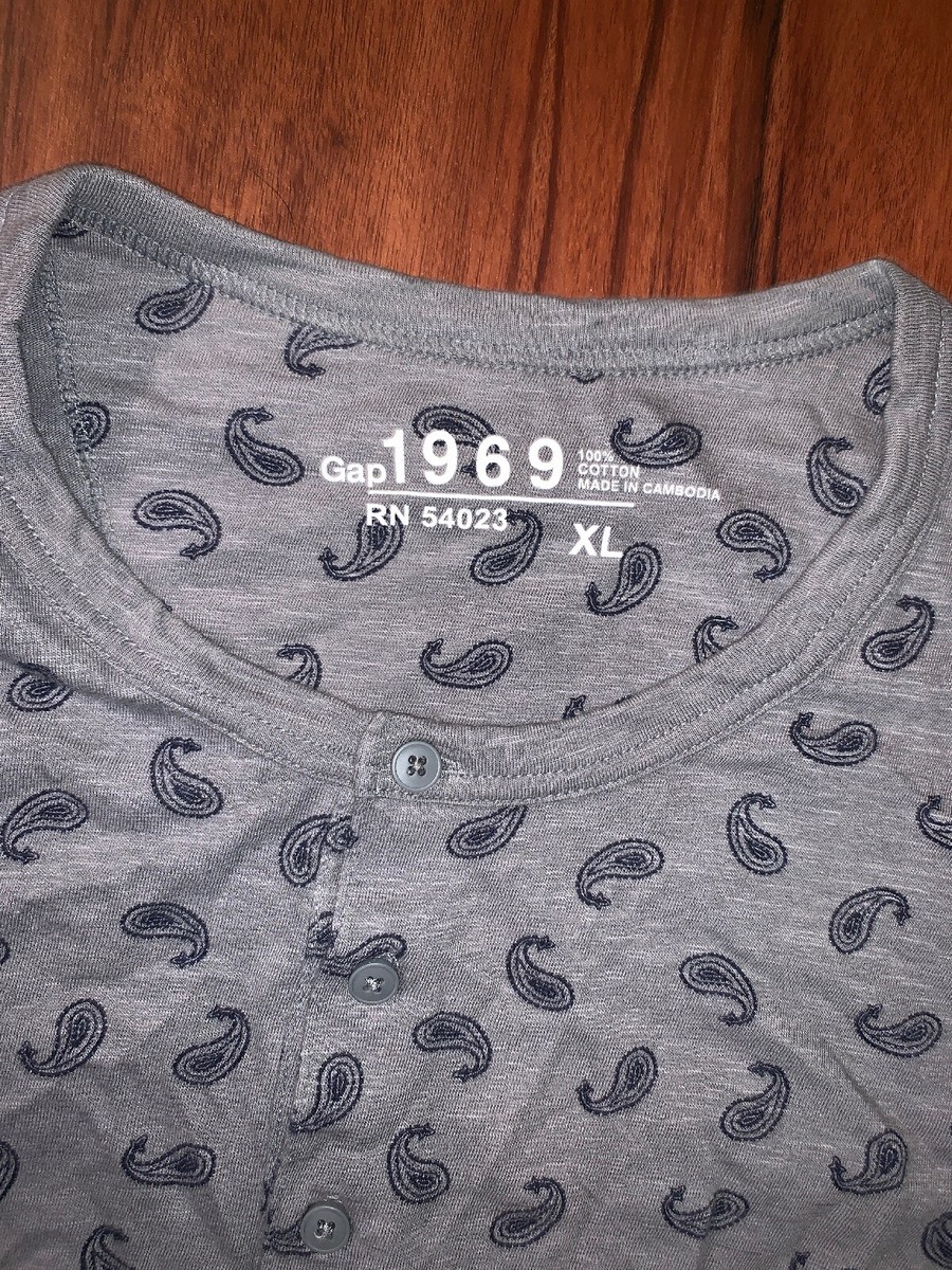 Haut Henley Manches Longues X-Large Gap 1969 Gris - Taille XL - Occasion Très Bon état