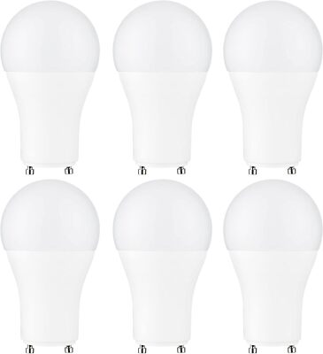 Diodesy 6PK A19 GU24 LED Light Bulb, 3000K, 9W, 60W, A19 Shape, GU24, 800LM