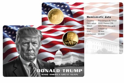 DONALD TRUMP 1/1000 Oz Gold 999 Coin card | eBay