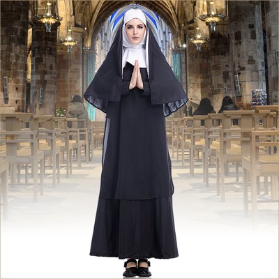 Nun for You Wet Look Latex Fetish S/&M Costume Halloween Fancy Dress