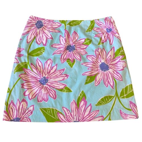 VTG 90s Lilly Pulitzer Sunflower Skirt Size 12 White Label Garden Coconut Girl
