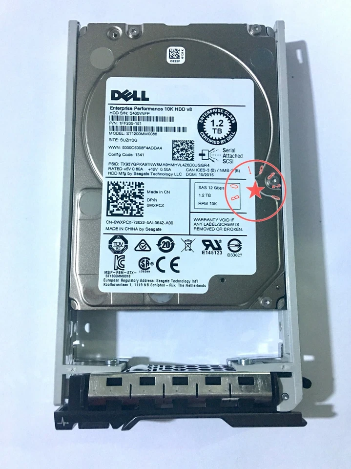 Dell 0WXPCX WXPCX 1.2TB 12Gb/s 2.5" SAS Hard Drive ST1200MM0088 W Tray - Image 2 of 3