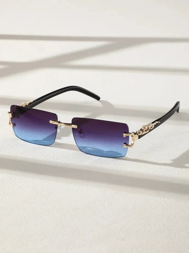 Lunette de Soleil Luxe Mixte Tendance Monture Sans Cadre Verres Fumés PC Neuve - Picture 24 of 30