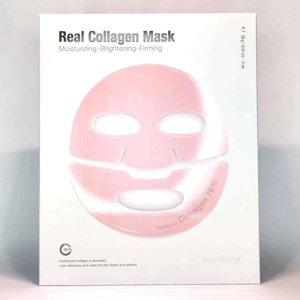 Meditime Real Collagen Mask 26g x 4ea Moisturizer Brightening Firming K-Beauty - Image 3 of 4