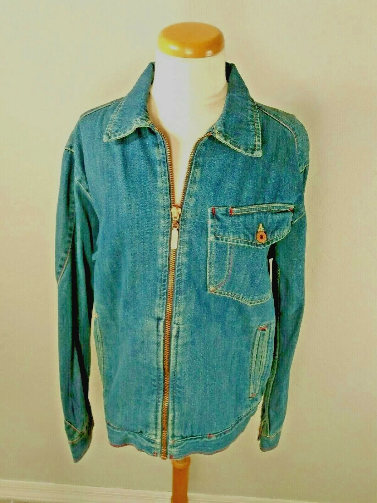 Tommy Jeans (Hilfiger) Womens size L Jacket Copper Toned Zipper w/hidden pocket