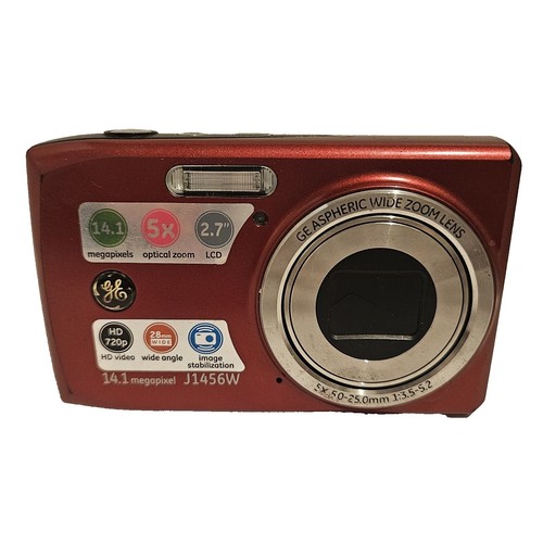 ほぼ新品！デジカメ　GE E1486TW RED GE Digital Camera E1486TW 14.1MP 8X Zoom Black Digital Camera