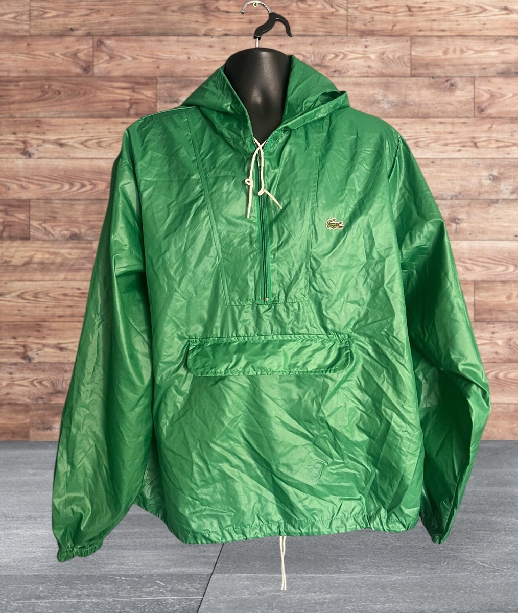 Vintage Lacoste XL Izod Popular Green Pullover Hooded Windbreaker