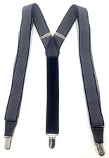  75 Club Room New Mens Black White Diamond Braces Clip-End Adjustable Suspenders