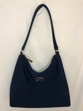 Vintage ESPRIT navy blue Purse Shoulder bag classic silver logo Preppy Classic