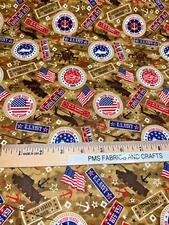United States Various Military Branches 100% med cotton fabric by the yard #04