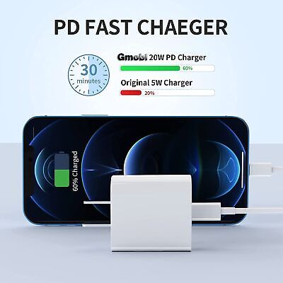Genuine OEM 20W Charger USB-C Power Adapter For iPhone 15 11 & 12