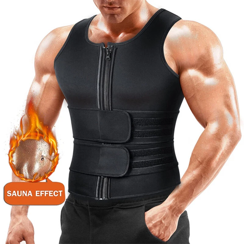 Men Waist Trainer Sauna Sweat Vest Belly Boobs Compression Body