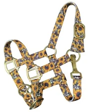 Showman Pony Sunflower & Cheetah Print Nylon Halter