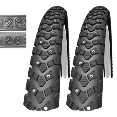 2x Schwalbe WINTER 26''-28'' Spike Fahrrad Reifen Spikes Matsch Schnee 1 Paar