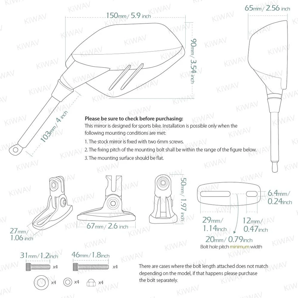 Fairing mirrors orange FIN style wider view convex fits Honda CBR 1000F 93-96 - Imagem 2 de 4