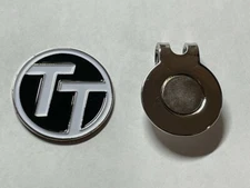 (1) Rare Fine Quality 1" Flat Coin Style Golf Marker With Bonus Hat Clip 