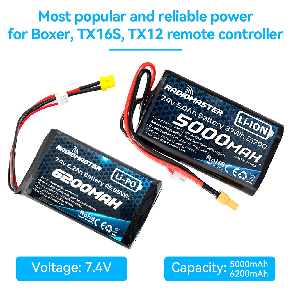 RadioMaster 2S 7,4V 5000mAh Li-Ion Akku, TX16S/BOXER RadioMaster 2S 7,4V 5000mAh Li-Ion Akku, TX16S/BOXER