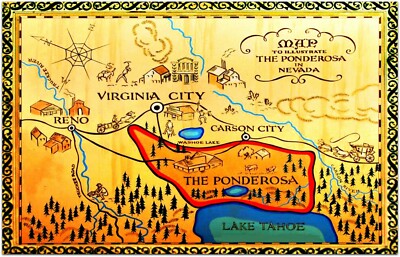 Map of Ponderosa Old Western Show Bonanza Photo Picture 11'' x 17'' reprint