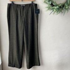 Vintage Women's Liz Claiborne Tweed Trouser Pants Olive Green British Size 12