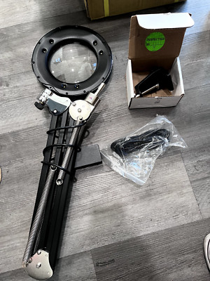 O.C. WHITE Task Light: LED, 43'' Reach, Swing Arm, Clamp-On, Black