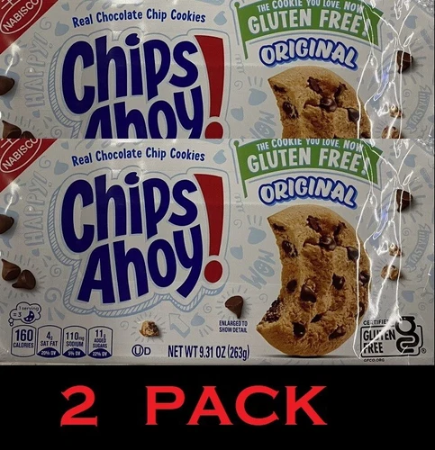 NABISCO Chips Ahoy! GLUTEN FREE ORIGINAL Chocolate Chip Cookies 9.31 oz - 2 PACK