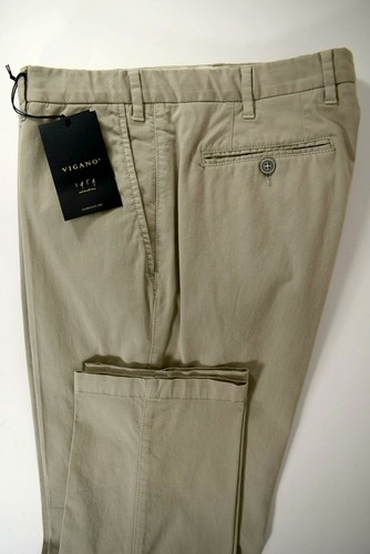 VIGANO' pantalone uomo SPORTIVO sartoriale classico COTONE vintage GRIGIO  P/E | eBay
