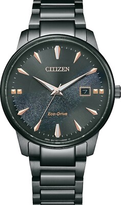 Citizen Eco-Drive Galaxy Black Dial Sapphire Men's Watch BM7595