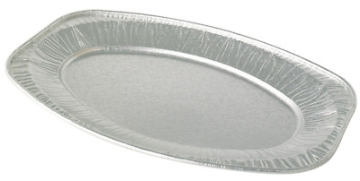 Ovale Folienplatten Aluminium Serviertabletts Buffet Einweg Party 14'' 17''