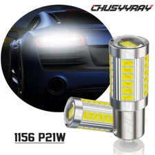 Super Bright LED 1156 P21W 7506 Reverse Backup Light White Bulb 2PC 6000K Bulbs