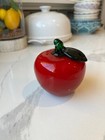 Vintage Art Glass APPLE Fruit Red 3.5 inches Heavy Handblown Glass Art — photo 3