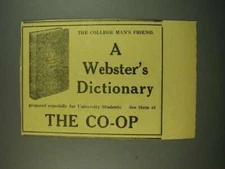 1915 Webster's Dictionary Ad - The College Man's Friend