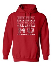 Santa's Favorite Ho Funny Santa Laugh Ugly Christmas Unisex Hooded Sweatshirt