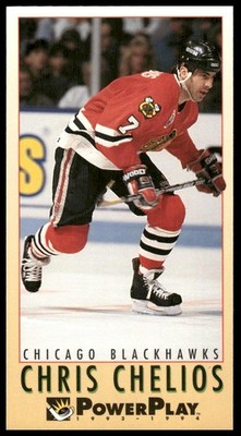 1993-94 Fleer PowerPlay #47 Chris Chelios TALL BOY Chicago Blackhawks