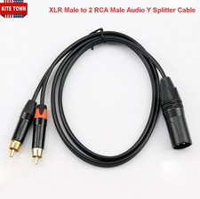5'/6.5'/10' XLR Female 3-Pin Jack to 2-RCA Male Plugs Stereo Microphone Adapter